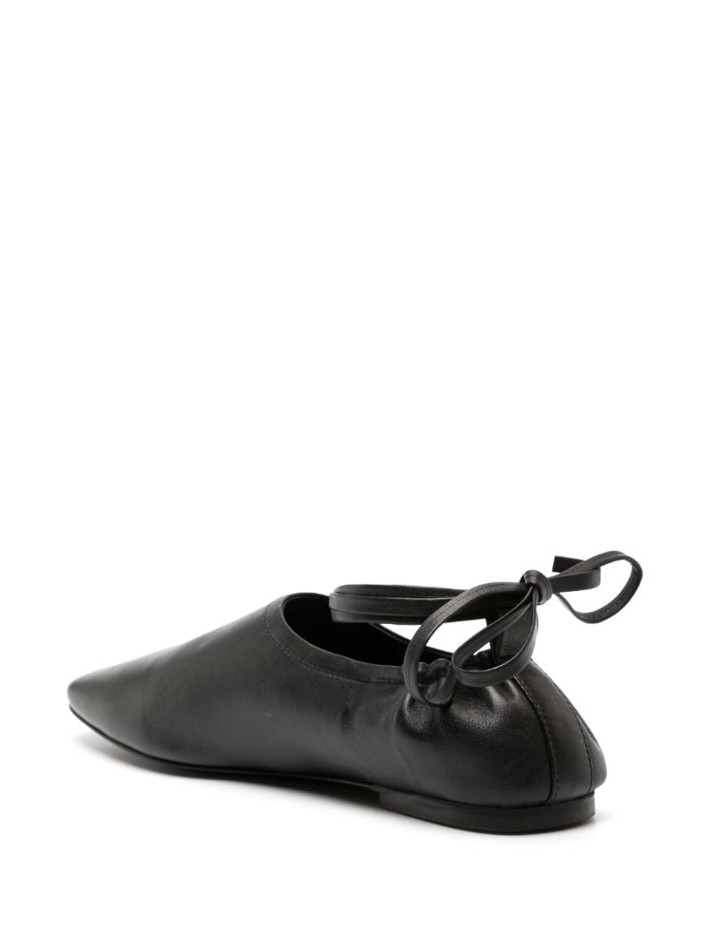 Black Pinta Leather Ballerina Flats