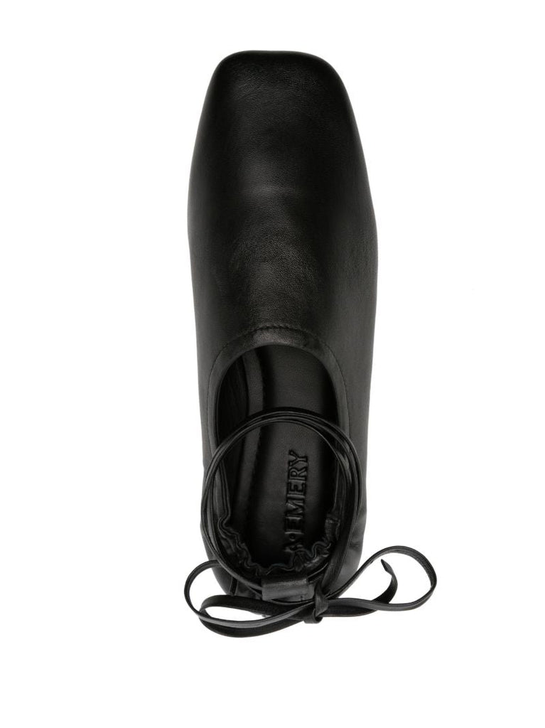 Black Pinta Leather Ballerina Flats