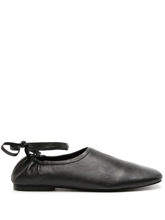 Black Pinta Leather Ballerina Flats