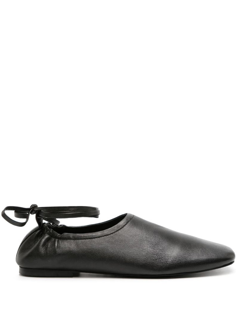 Black Pinta Leather Ballerina Flats