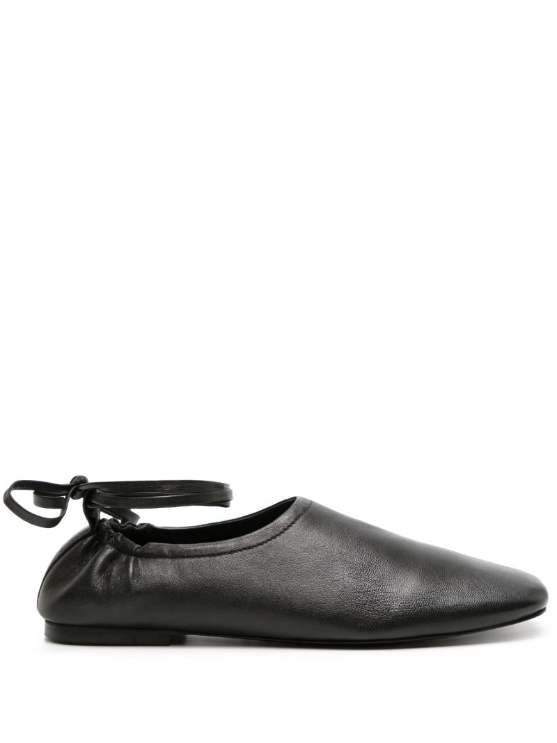 Black Pinta Leather Ballerina Flats