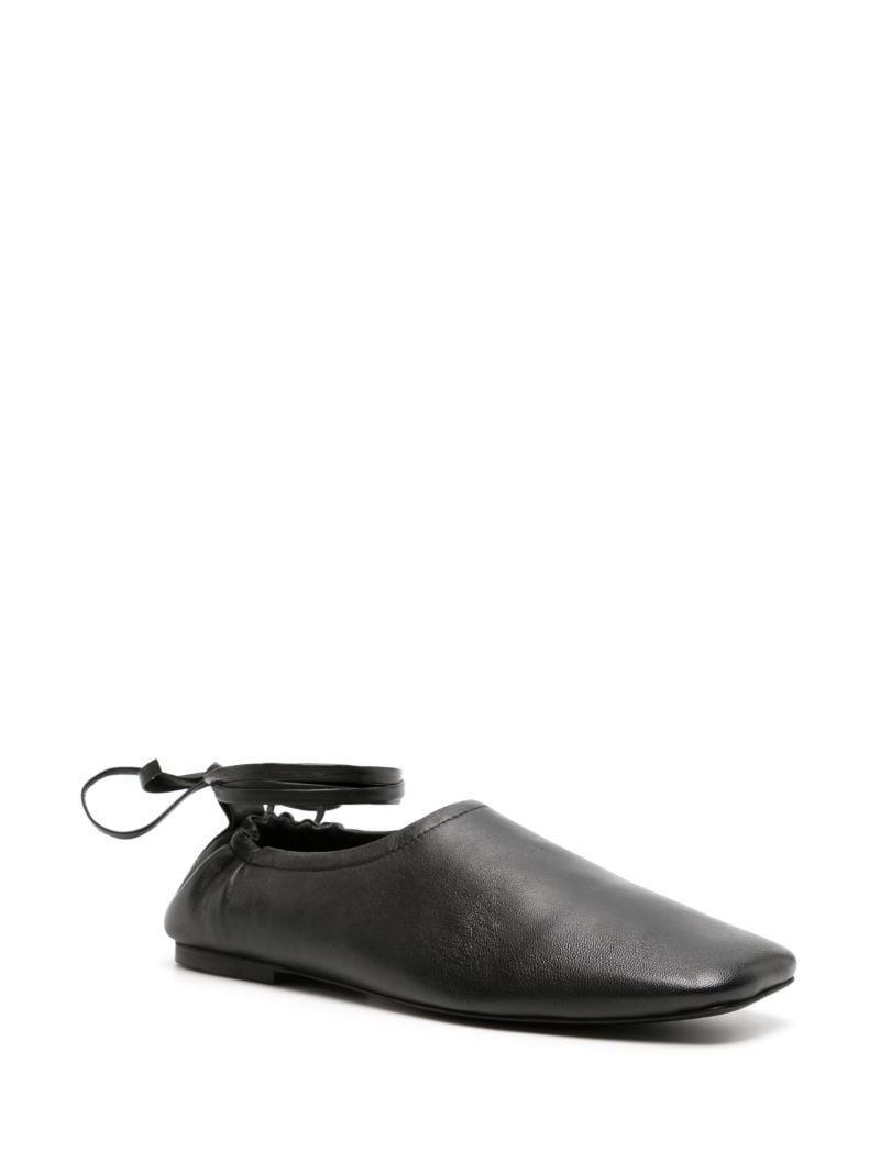 Black Pinta Leather Ballerina Flats