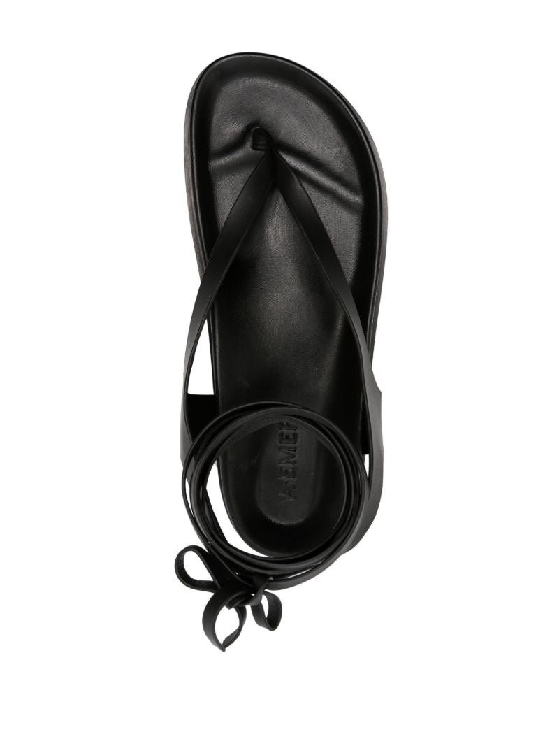 Black the Shell Leather Sandals