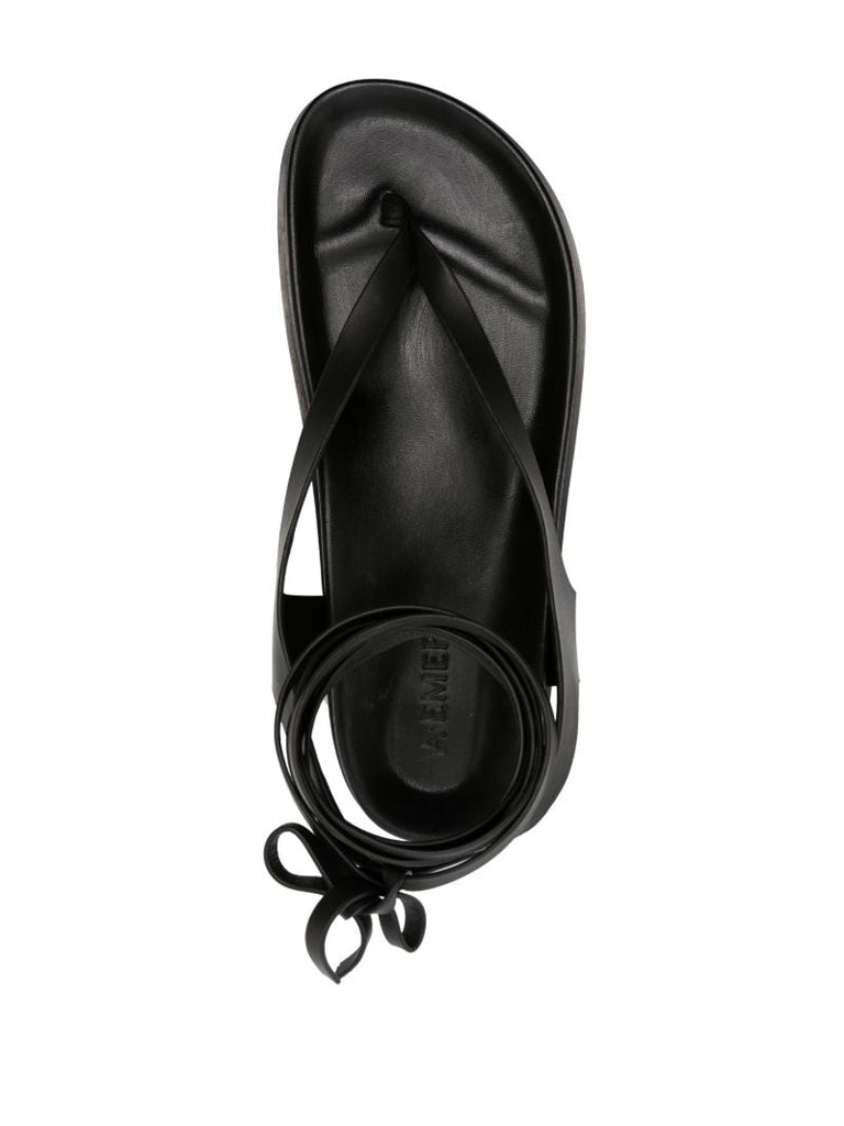 Black the Shell Leather Sandals