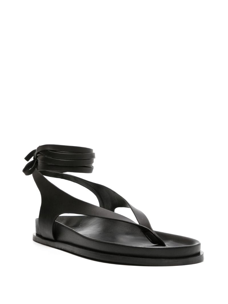 Black the Shell Leather Sandals