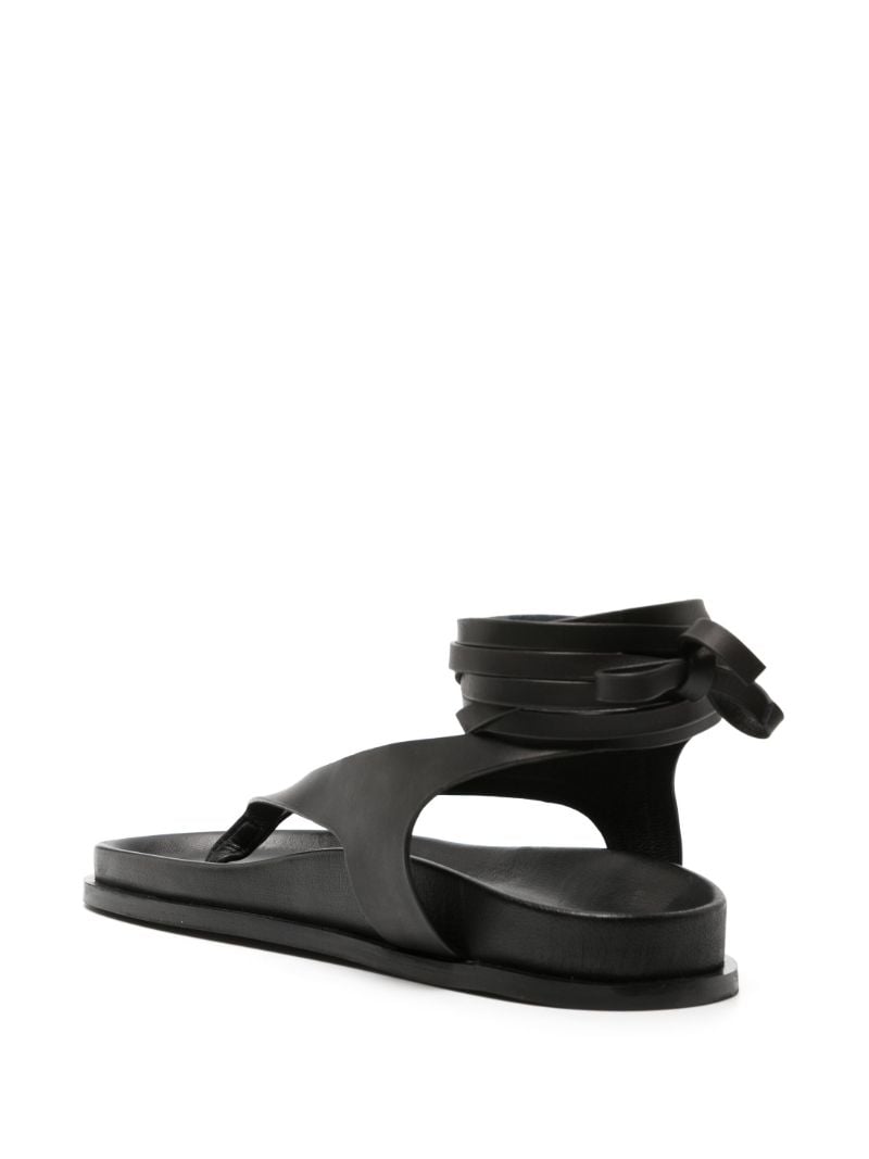 Black the Shell Leather Sandals