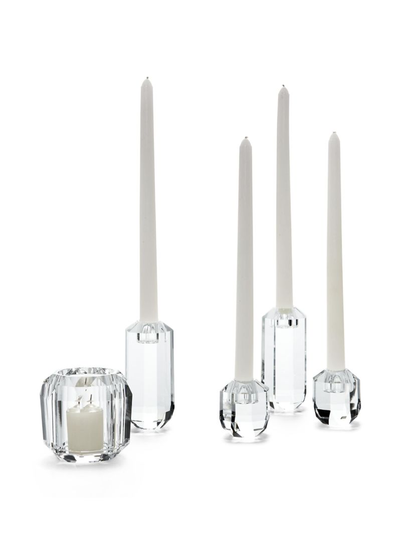 Clear Leigh Faceted Crystal Votive