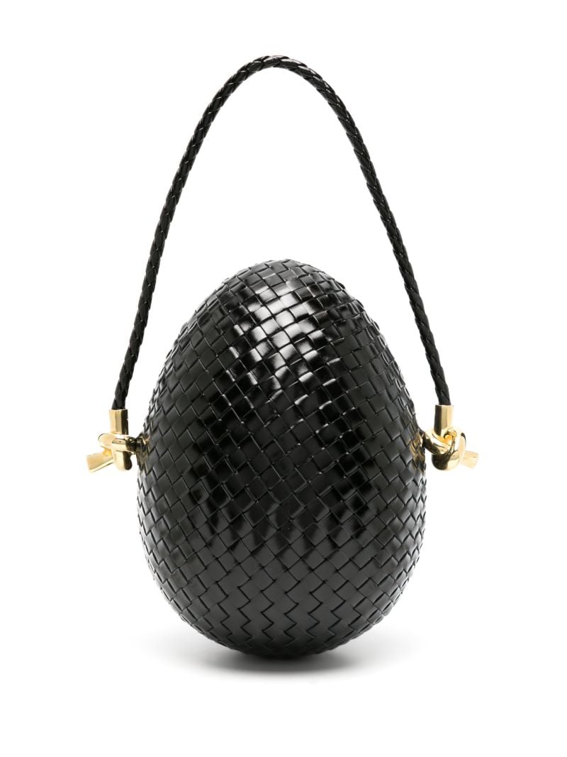Black Uovo Intreccio-leather Tote Bag