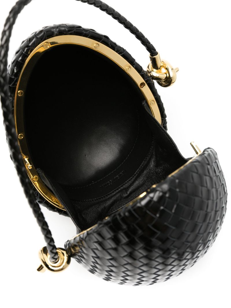 Black Uovo Intreccio-leather Tote Bag