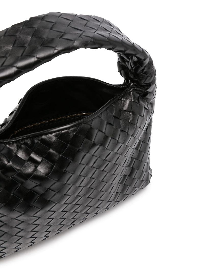 Black Small Hop Leather Tote Bag