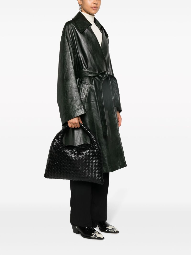 Black Small Hop Leather Tote Bag