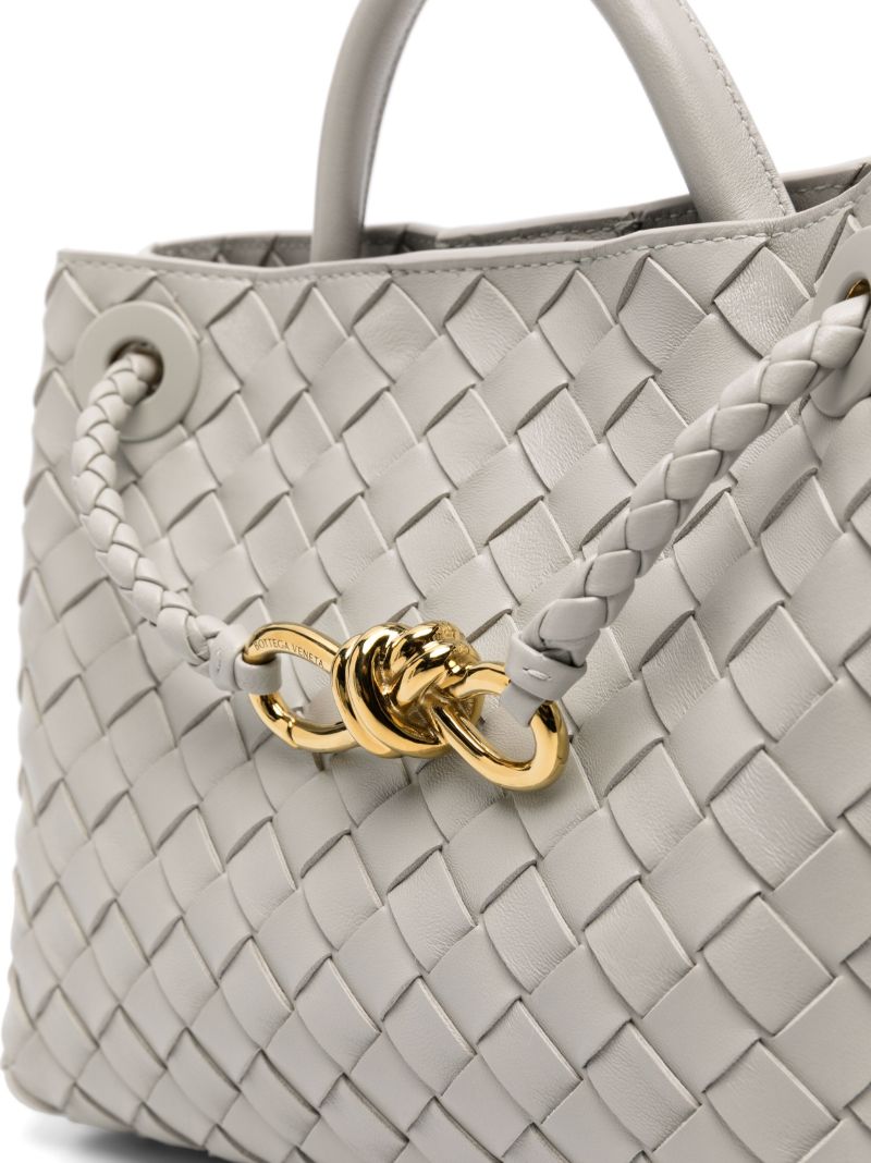 Grey Small Andiamo Leather Tote Bag