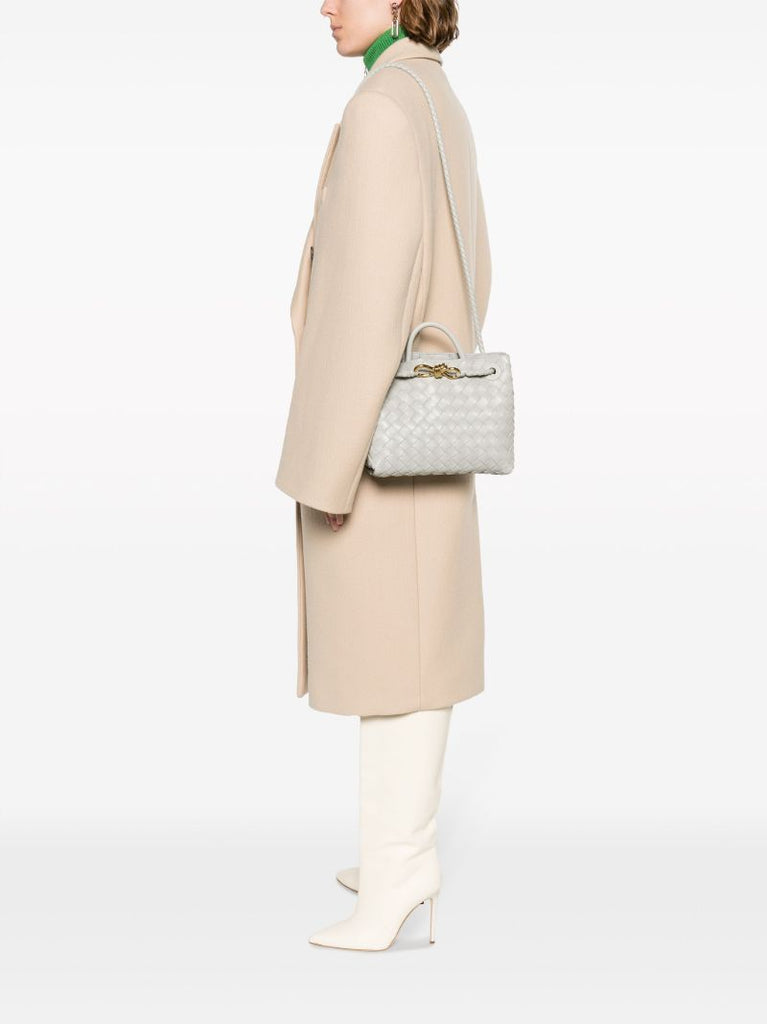 Grey Small Andiamo Leather Tote Bag
