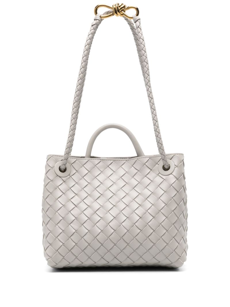 Grey Small Andiamo Leather Tote Bag