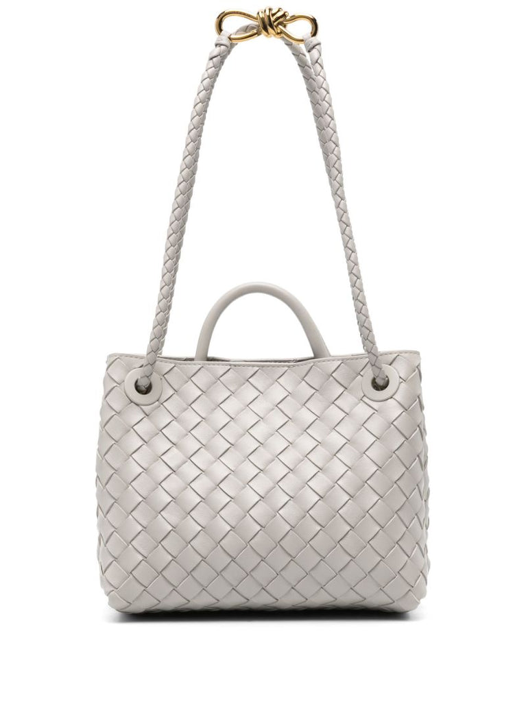 Grey Small Andiamo Leather Tote Bag