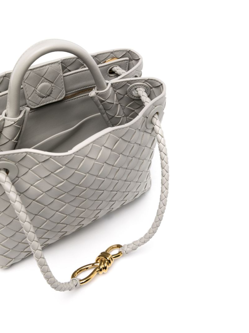Grey Small Andiamo Leather Tote Bag