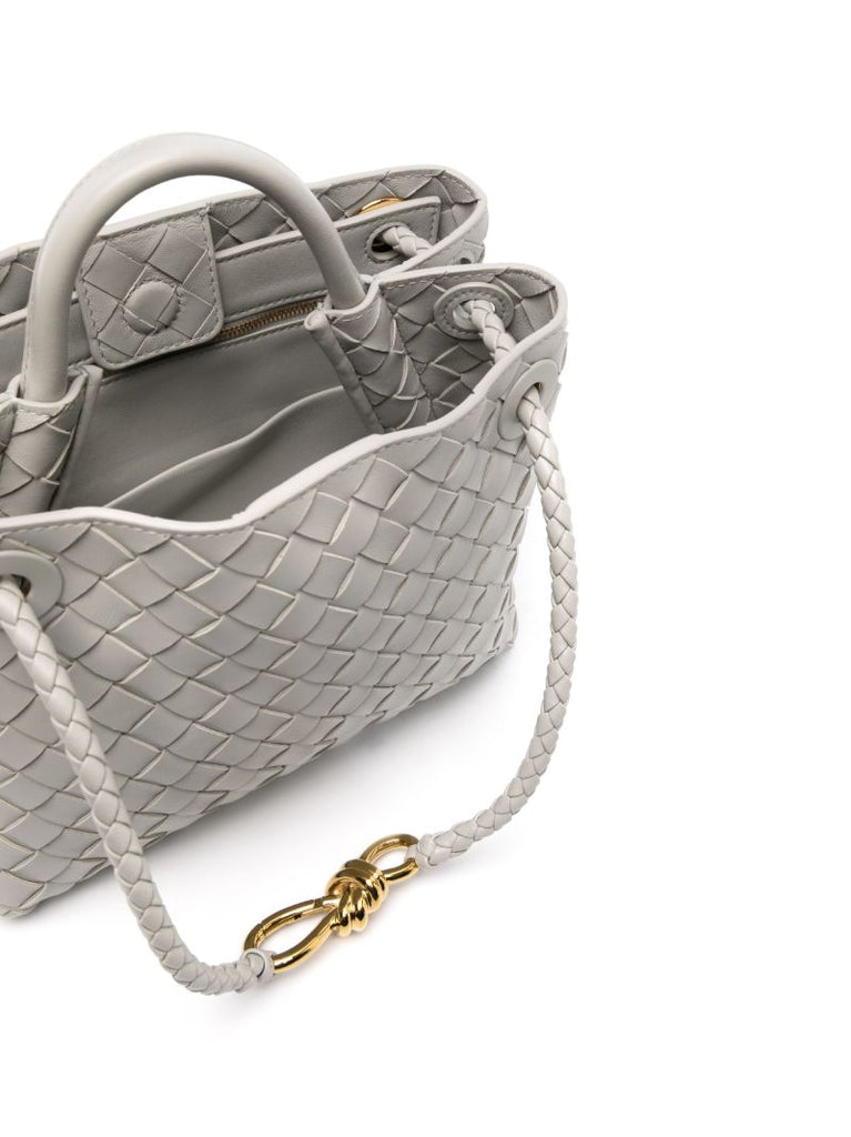 Grey Small Andiamo Leather Tote Bag