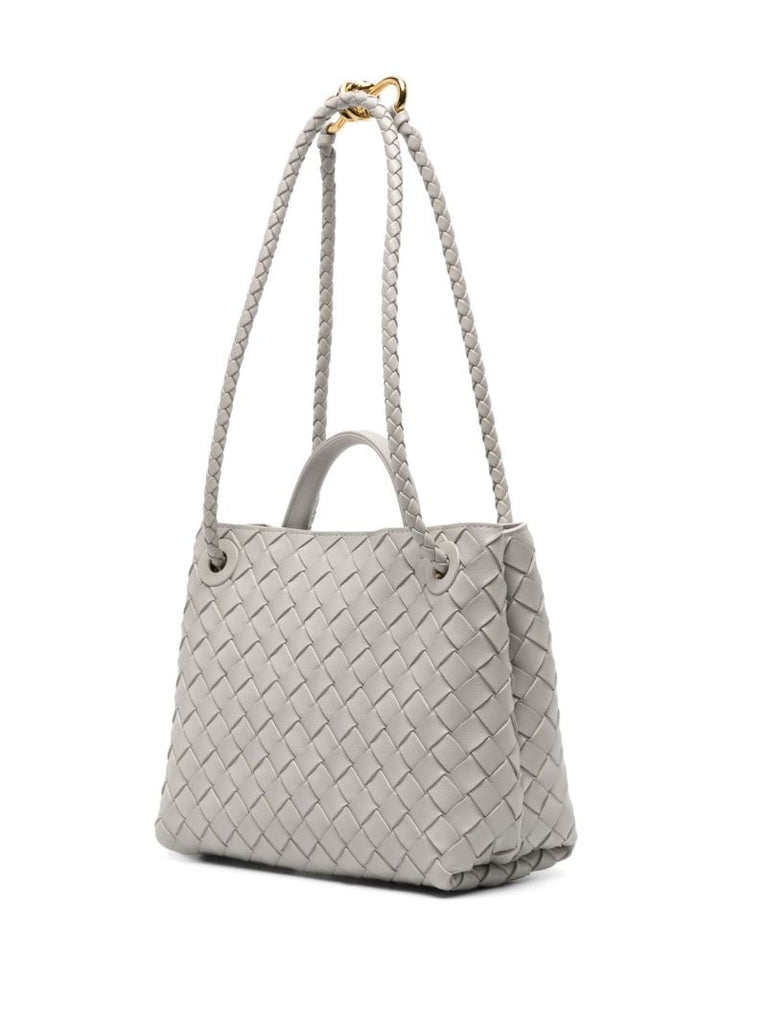 Grey Small Andiamo Leather Tote Bag
