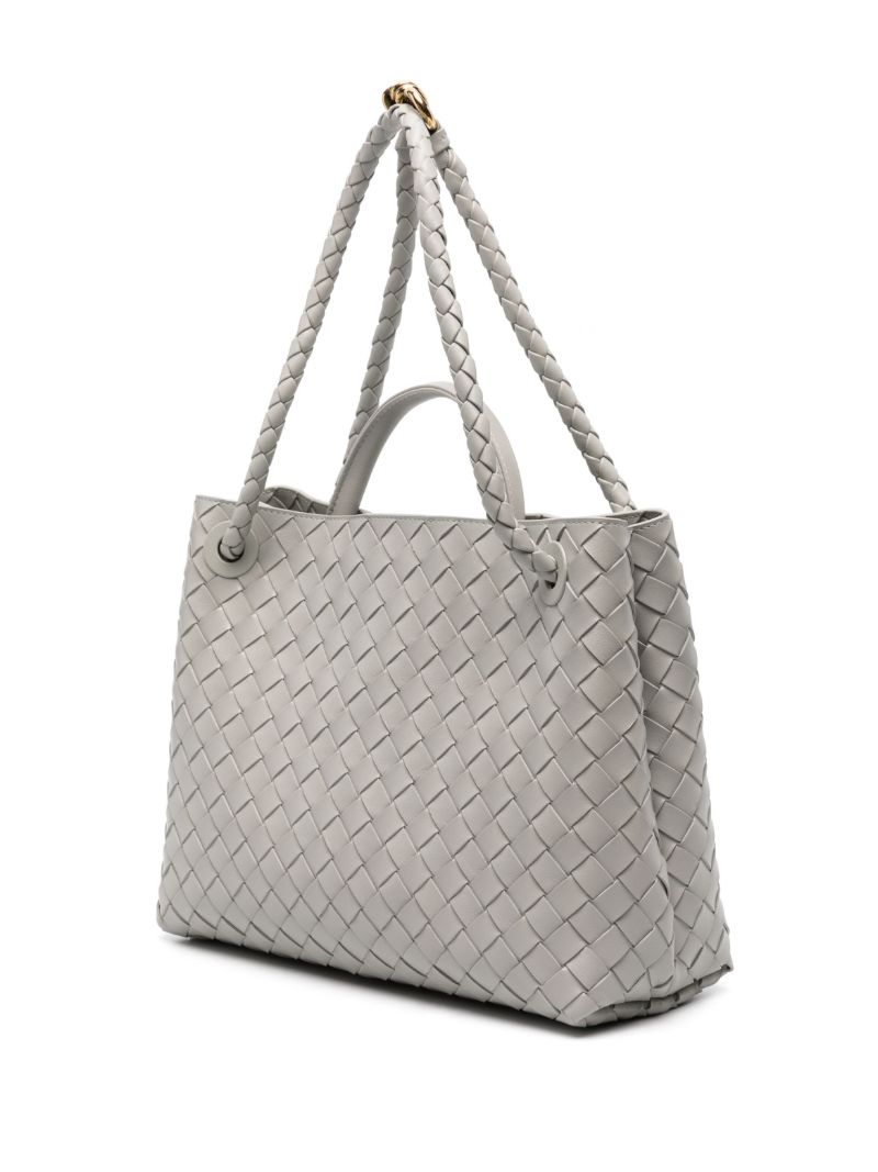 Grey Medium Andiamo Leather Tote Bag