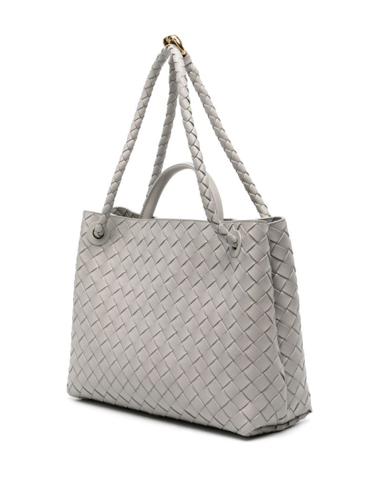 Grey Medium Andiamo Leather Tote Bag
