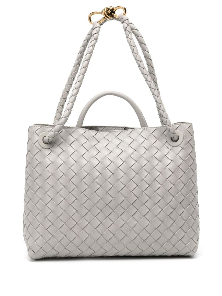 Grey Medium Andiamo Leather Tote Bag