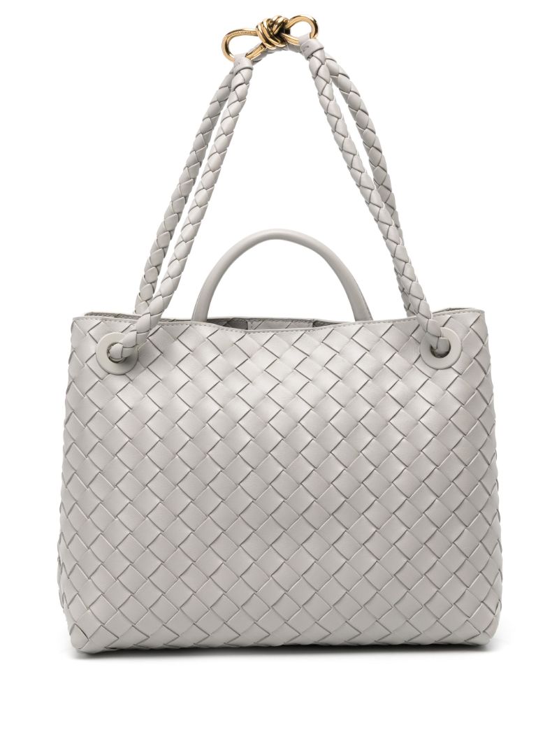 Grey Medium Andiamo Leather Tote Bag