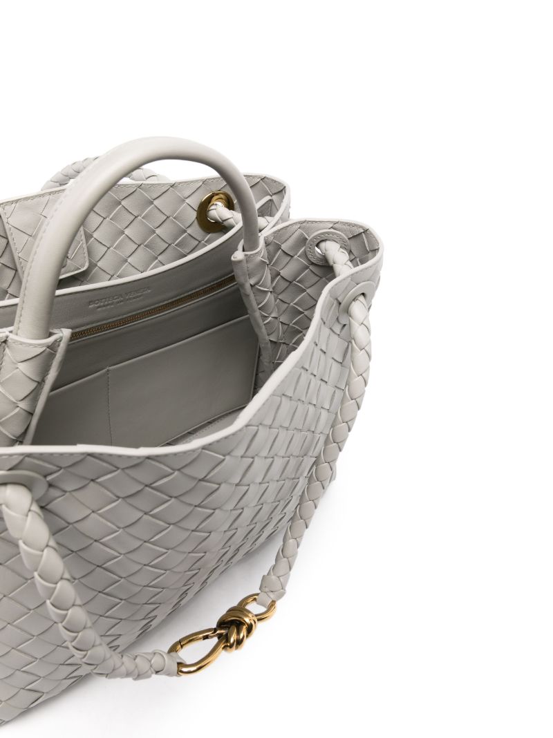 Grey Medium Andiamo Leather Tote Bag