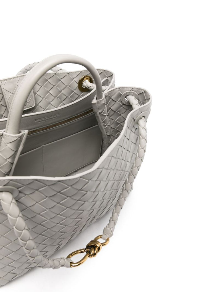 Grey Medium Andiamo Leather Tote Bag