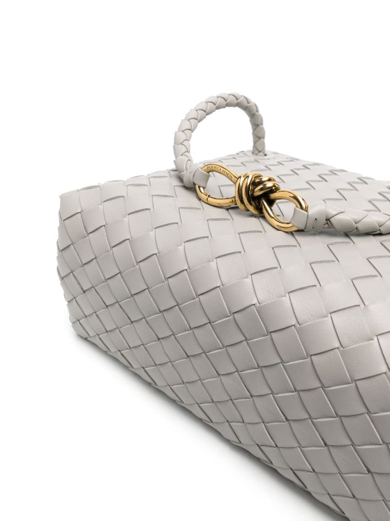Grey Medium Andiamo Leather Tote Bag