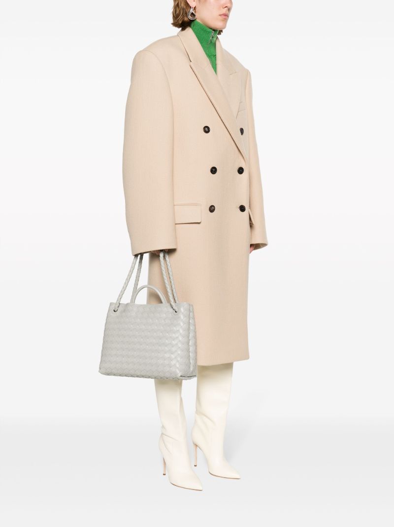 Grey Medium Andiamo Leather Tote Bag