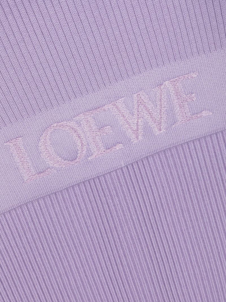 Purple Blurred-logo Wool Scarf