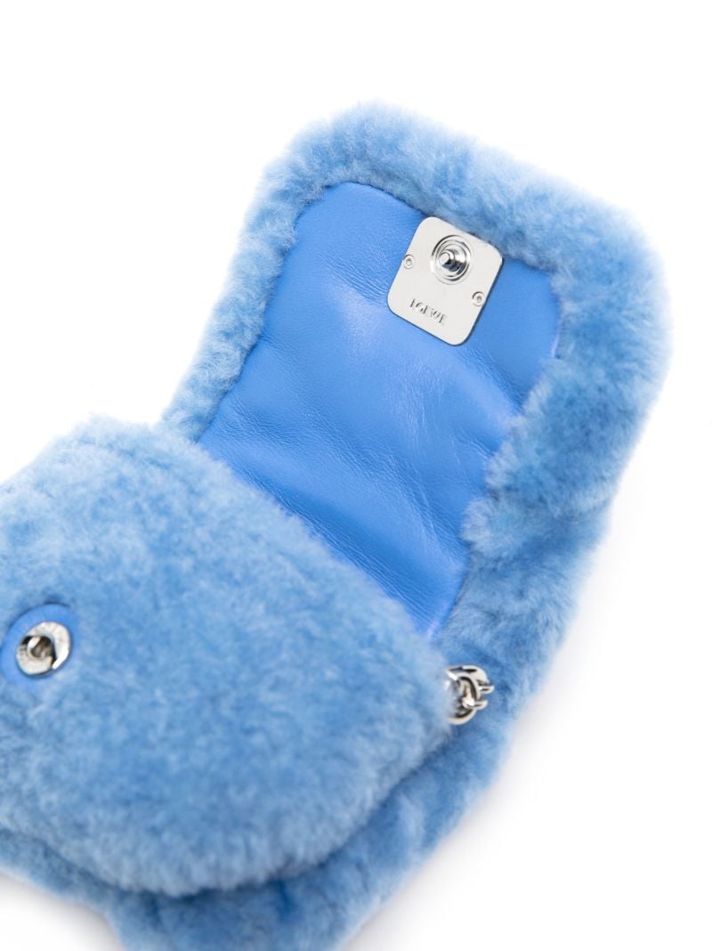 Blue Puffer Goya Shearling Mini Bag
