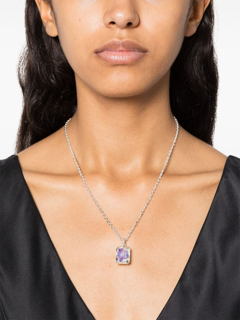 Sterling Silver Quartz Pendant Necklace