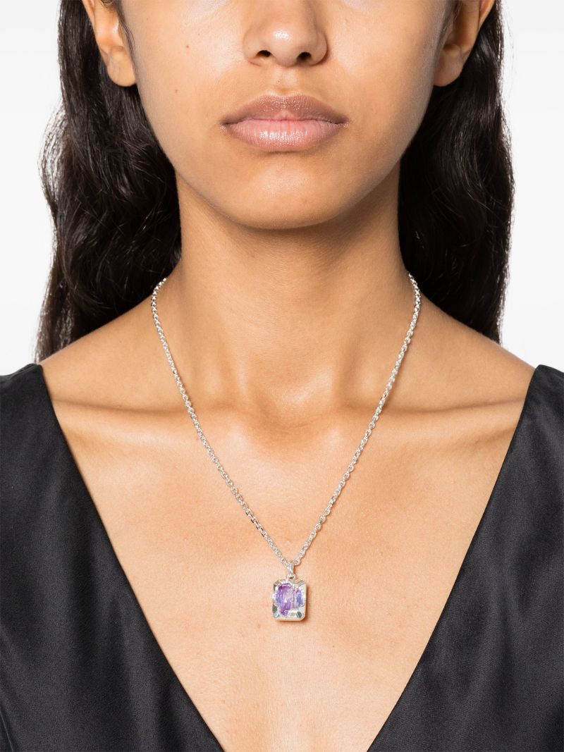 Sterling Silver Quartz Pendant Necklace
