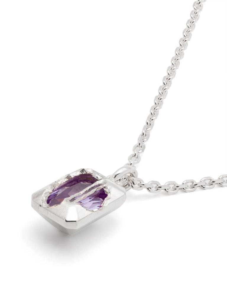 Sterling Silver Quartz Pendant Necklace