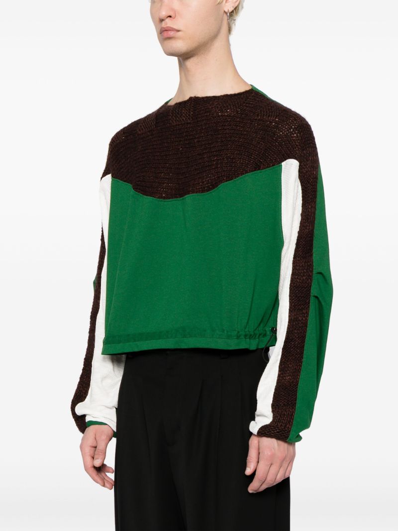 Green Solon-knit Panelled Sweater