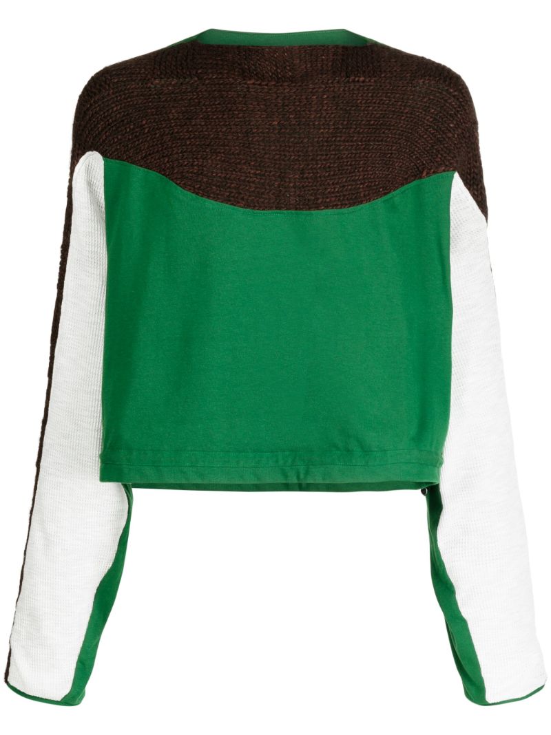 Green Solon-knit Panelled Sweater