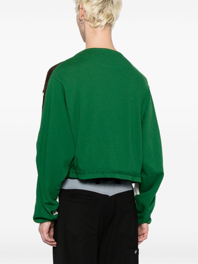 Green Solon-knit Panelled Sweater