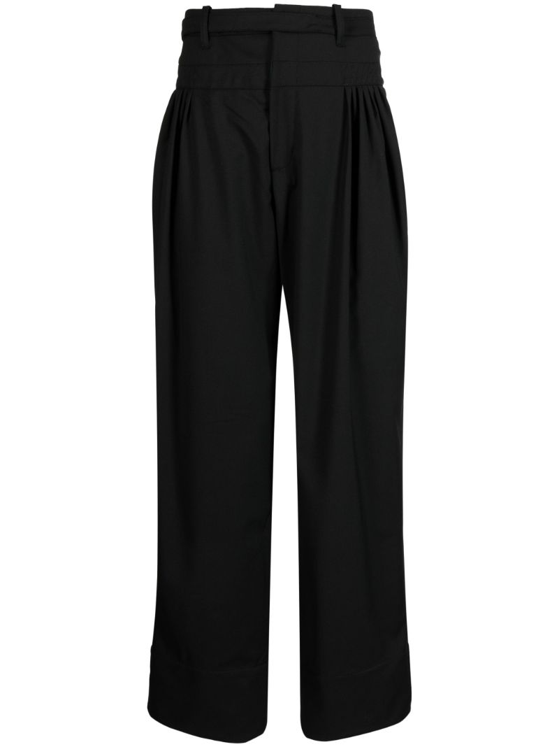 Black Solon Straight-leg Trousers