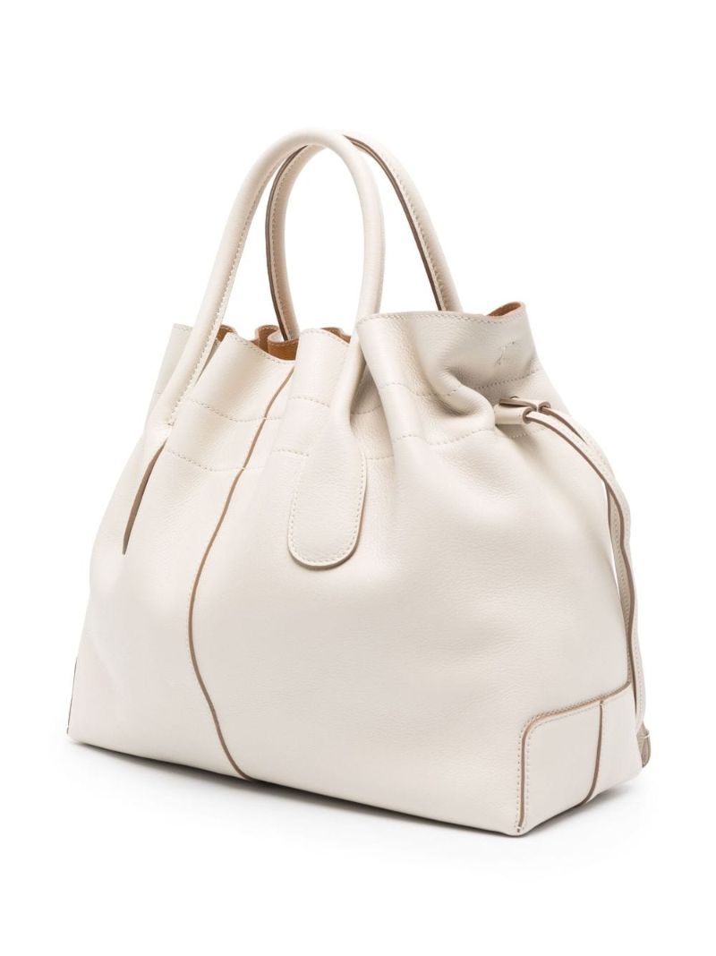 Neutral Di Small Leather Tote Bag