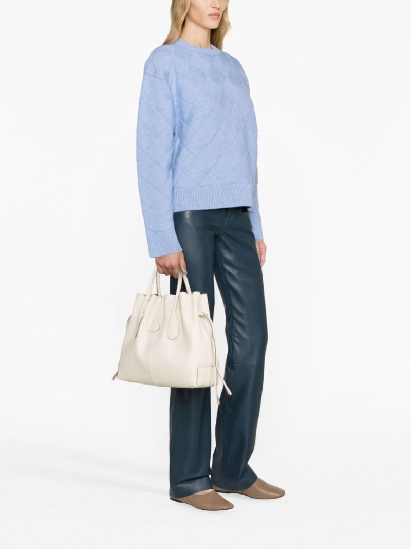Neutral Di Small Leather Tote Bag