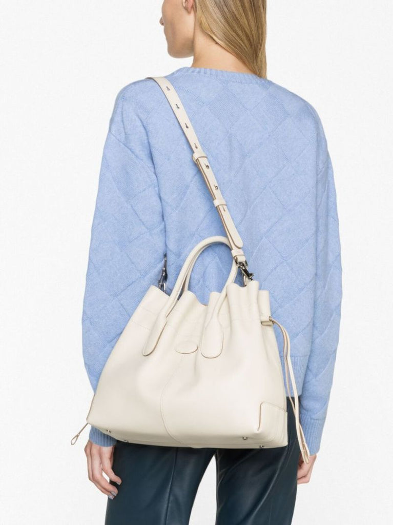 Neutral Di Small Leather Tote Bag
