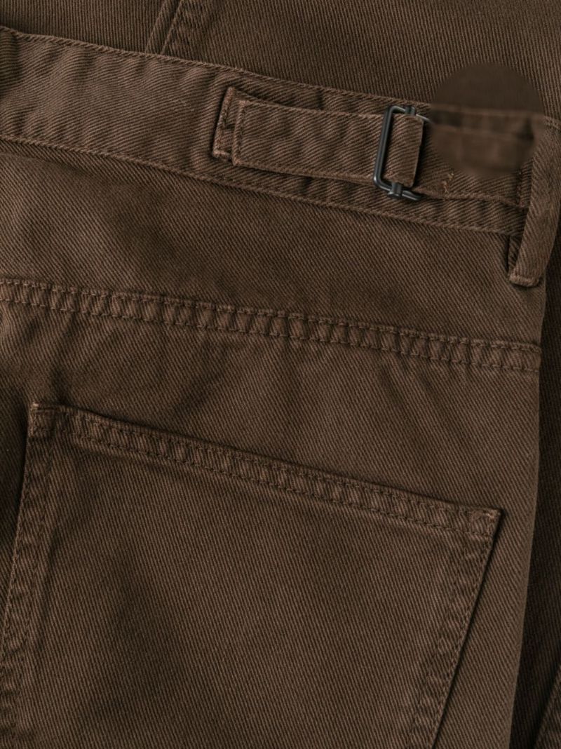 Brown Curved Straight Leg Jeans