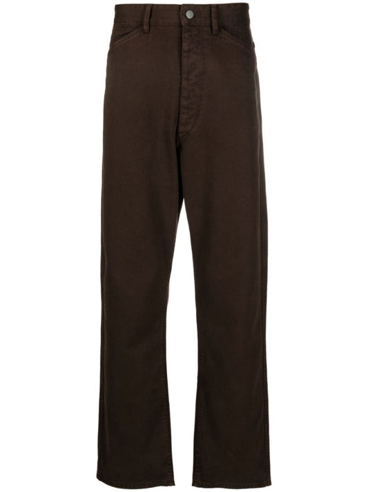 Brown Curved Straight Leg Jeans