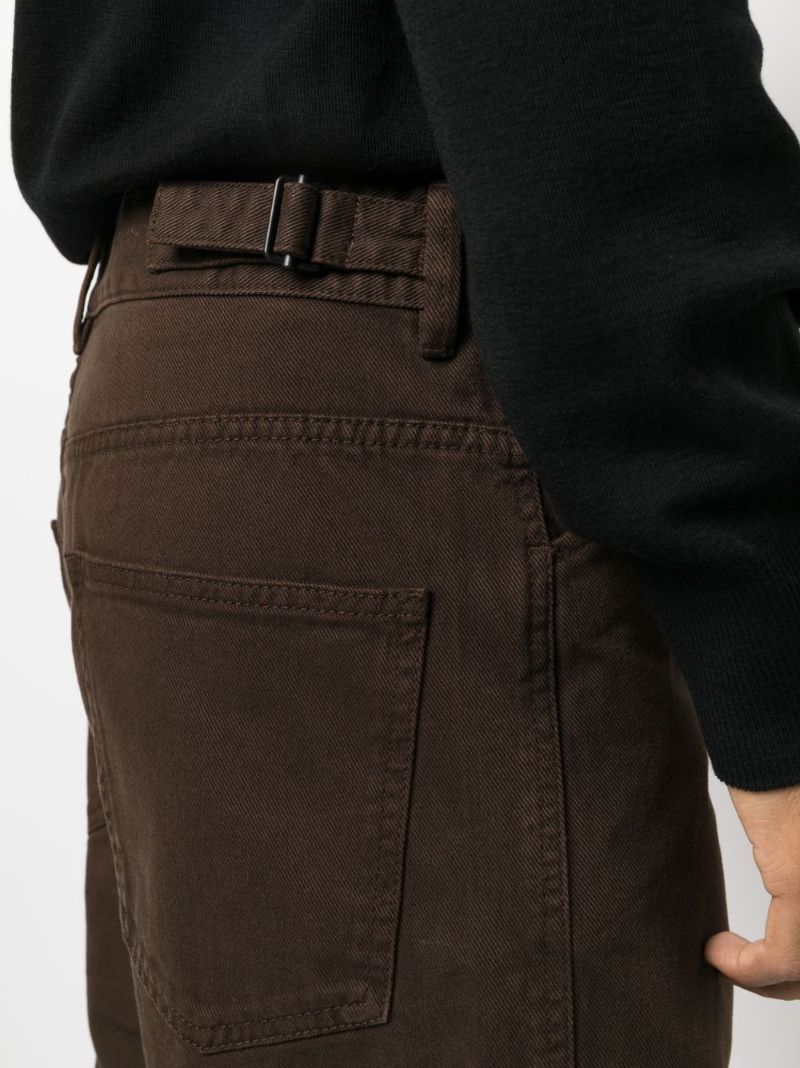 Brown Curved Straight Leg Jeans