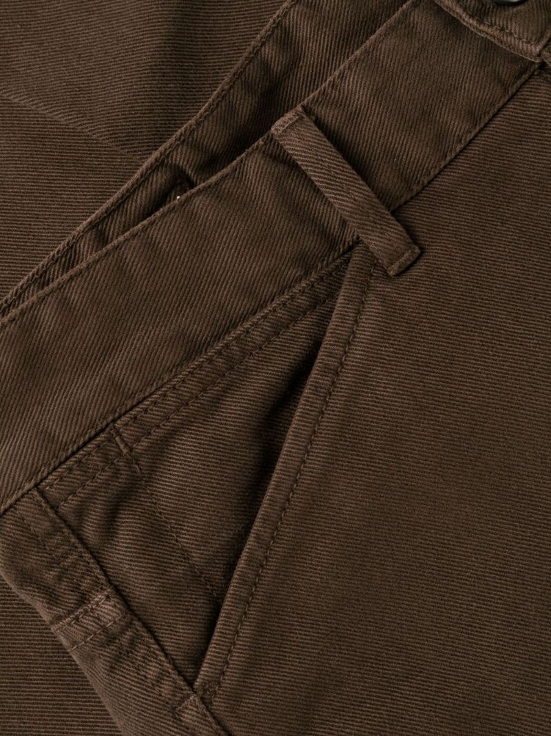 Brown Curved Straight Leg Jeans