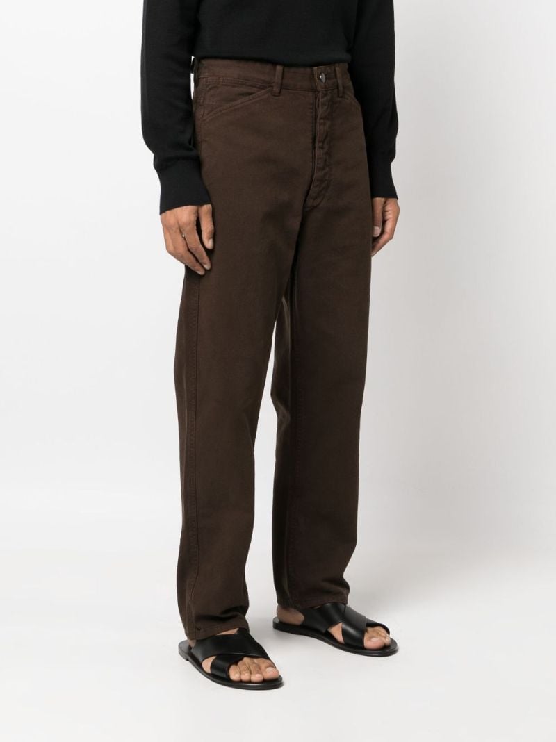 Brown Curved Straight Leg Jeans