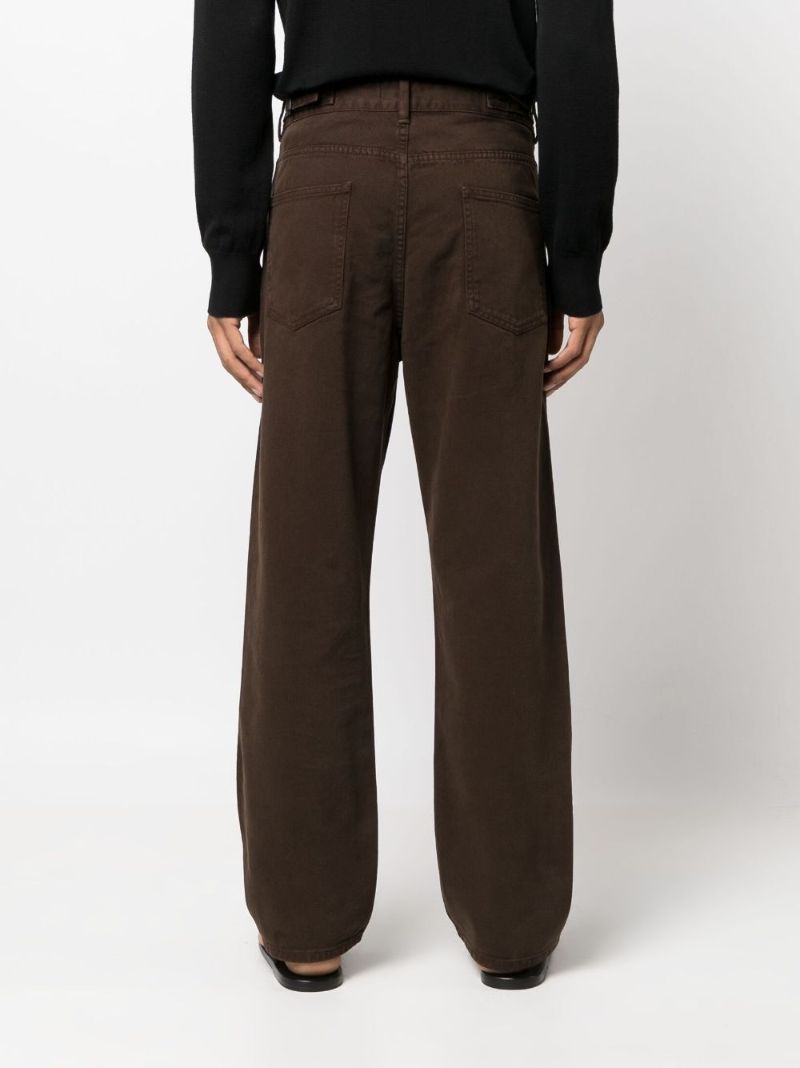 Brown Curved Straight Leg Jeans