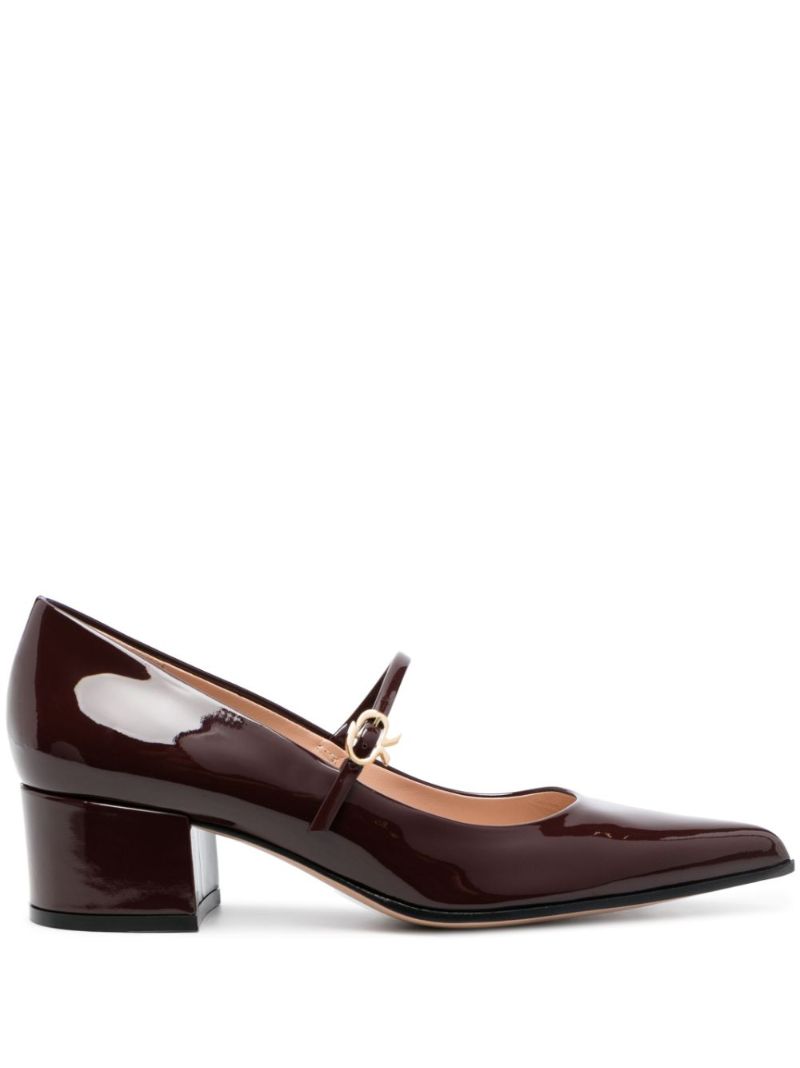 Red Mary Ribbon Patent-leather Pumps