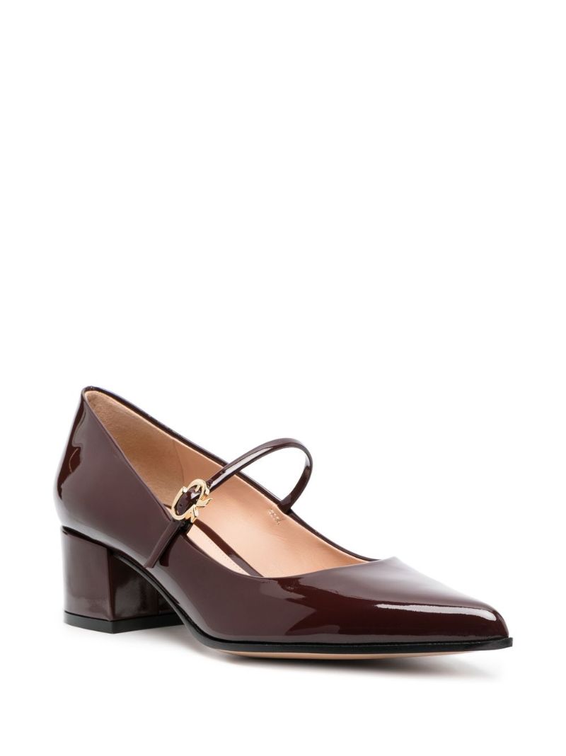 Red Mary Ribbon Patent-leather Pumps